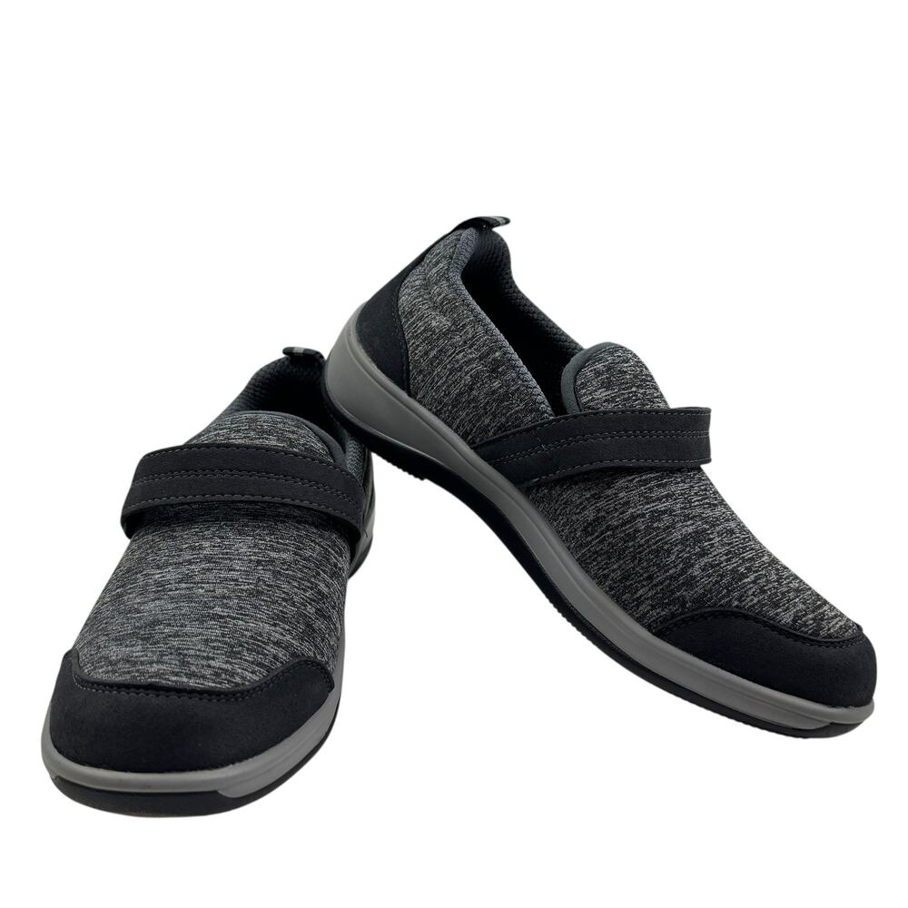 OrthoFeet Quincy Gray Marled Stretch Comfort Slip On Shoes Women's Size 6.5